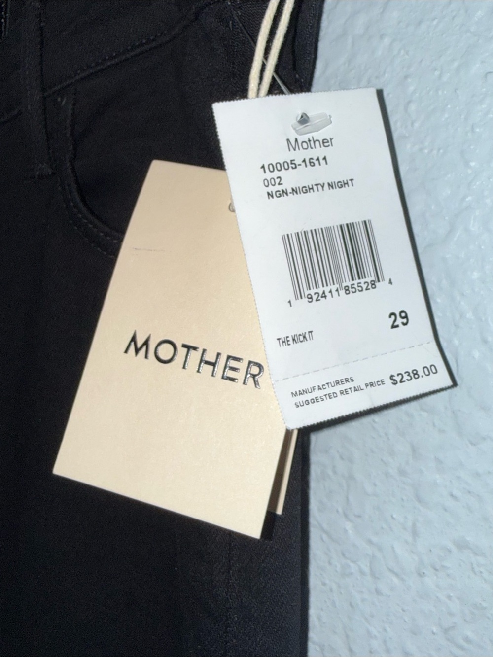 NWT MOTHER The Kick It Jeans Nighty Night Black Straight Leg 29 - Picture 4 of 7